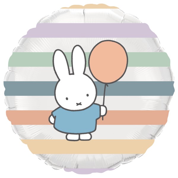 Nijntje met een ballon op een ronde folieballon